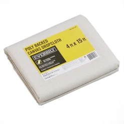 Everbilt 4 ft. W x 15 ft. L Poly Backed Canvas Drop Cloth