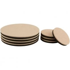 Everbilt (4) 7 in. and (4) 3-1/2 in. Beige and Black Round Felt Heavy Duty Furniture Slider Pads for Hard Floors (8-Pack)