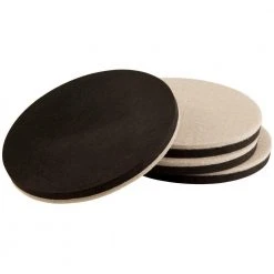 Everbilt 5 in. Beige and Black Round Felt Heavy Duty Furniture Slider Pads for Hard Floors (4-Pack)