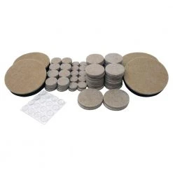 Everbilt Assorted Self-Adhesive Round Furniture Sliders, Felt Pads for Hard Floors and Surface Bumpers Value Pack (108-Piece) -Everbilt Store beige cream everbilt furniture accessories 49032 1f 1000