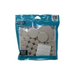 Everbilt Assorted Self-Adhesive Round Furniture Sliders, Felt Pads for Hard Floors and Surface Bumpers Value Pack (108-Piece) -Everbilt Store beige cream everbilt furniture accessories 49032 31 1000