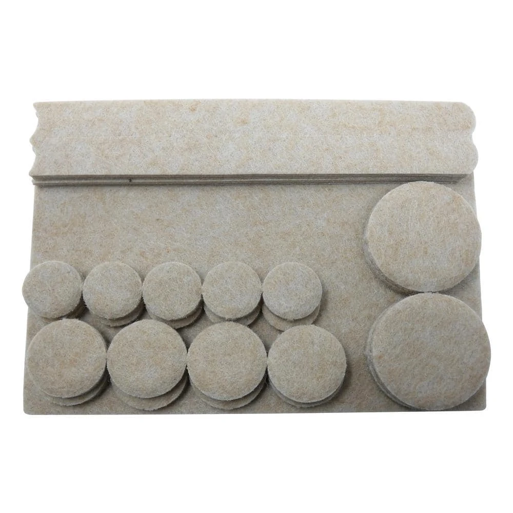 Everbilt Assorted Beige Heavy-Duty Self-Adhesive Strips, Round and Rectangular Felt Furniture Pads Value Pack (27-Piece) 8 Everbilt Assorted Beige Heavy-Duty Self-Adhesive Strips, Round and Rectangular Felt Furniture Pads Value Pack (27-Piece) - Image 8