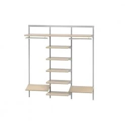 Everbilt 6 ft. Double Long Hang with Shoe Rack and Six Shelf Stack-Birch