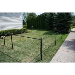 Everbilt 2-3/8 in. x 2-3/8 in. x 6 ft. 16-Gauge Black Metal Chain Link Fence Post -Everbilt Store black everbilt chain link fence posts 328992bkeb 31 1000