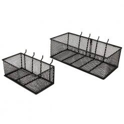 Everbilt Steel Mesh Pegboard Basket in Black(2-Pack)