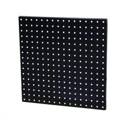 Everbilt 16 in. x 16 in. 60 lb. Heavy-Duty Steel Pegboard in Black (Mounting Hardware Included)