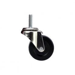 Everbilt 2 in. Black Hard Rubber and Steel Swivel Threaded Stem Caster with 80 lb. Load Rating (2-Pack)