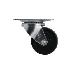 Everbilt 3 in. Black Soft Rubber and Steel Swivel Plate Caster with 175 lbs. Load Rating