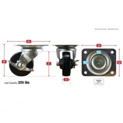 Everbilt 4 in. Black Soft Rubber and Steel Swivel Plate Caster with Locking Brake and 225 lbs. Load Rating 20 Everbilt 4 in. Black Soft Rubber and Steel Swivel Plate Caster with Locking Brake and 225 lbs. Load Rating -Everbilt Store blacks everbilt casters 49512 76 1000