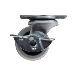 Everbilt 2 in. Medium Duty Gray TPR Swivel Plate Caster with Brake 90 lbs. Weight Capacity
