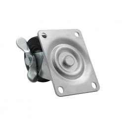 Everbilt 3 in. General Duty Black Polyproplyene Caster Swivel Plate with Brake 175 lbs. Weight Capacity