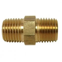 Everbilt 1/2 in. x Close MIP Brass Hex Nipple Fitting