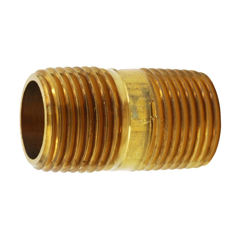 Everbilt 1/2 in. x 1-1/2 in. MIP Brass Nipple Fitting 1 Everbilt 1/2 in. x 1-1/2 in. MIP Brass Nipple Fitting