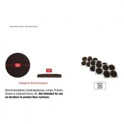 Everbilt 3/4 in. Brown Round Felt Medium Duty Self-Adhesive Furniture Pads (20-Pack) -Everbilt Store browns tans everbilt furniture accessories 46659 76 1000