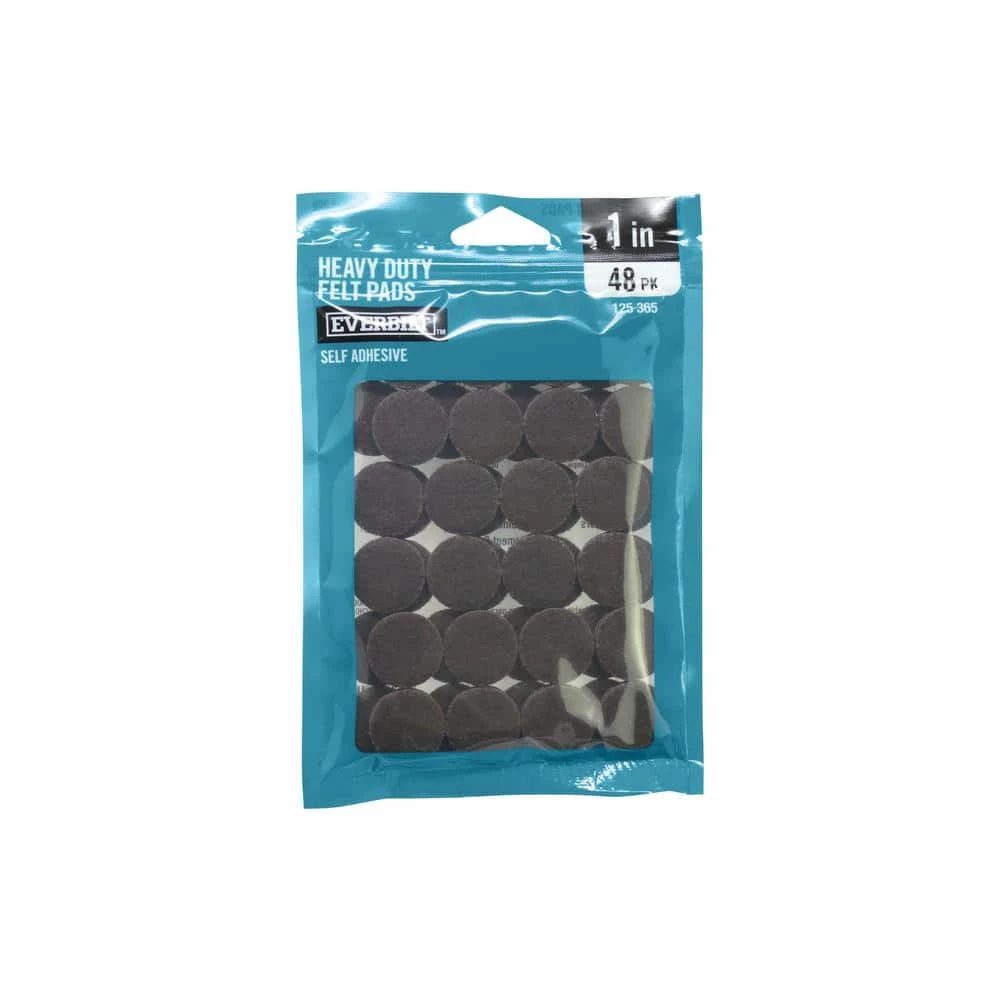 Everbilt 1 in. Brown Round Felt Heavy-Duty Self-Adhesive Furniture Pads (48-Pack) 3 Everbilt 1 in. Brown Round Felt Heavy-Duty Self-Adhesive Furniture Pads (48-Pack) - Image 3