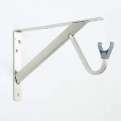 Everbilt 8 in. x 12.4 in. x 1.05 in. Brushed Nickel Heavy Duty Shelf and Rod Bracket -Everbilt Store brushed nickel everbilt shelving brackets eh wsthdus 326 c3 1000