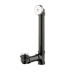 Everbilt Easy Touch 1-1/2 in. Schedule 40 Black ABS Pipe Bath Waste and Overflow Drain in Chrome