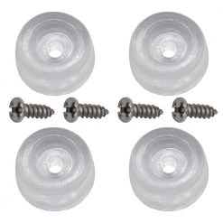 Everbilt 7/8 in. Clear Rubber Like Plastic Screw-On Furniture Bumpers for Chairs and Table Floor Protection (4-Pack) -Everbilt Store clear everbilt furniture accessories 49072 44 1000