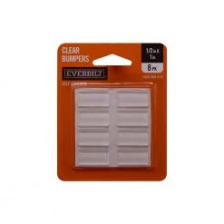 Everbilt 1/2 in. x 1 in. Clear Soft Rubber Like Plastic Self-Adhesive Rectangular Bumpers (8-Pack) -Everbilt Store clear everbilt furniture accessories 49963 31 1000