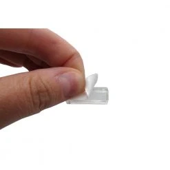 Everbilt 1/2 in. x 1 in. Clear Soft Rubber Like Plastic Self-Adhesive Rectangular Bumpers (8-Pack) -Everbilt Store clear everbilt furniture accessories 49963 66 1000