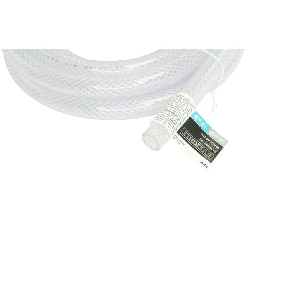 Everbilt 3/4 in O.D. x 1/2 in. I.D. x 10 ft. PVC Braided Vinyl Tube 3 Everbilt 3/4 in O.D. x 1/2 in. I.D. x 10 ft. PVC Braided Vinyl Tube - Image 3