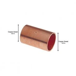 Everbilt 1/2 in. Copper Pressure Cup x Cup Coupling Fitting with Stop -Everbilt Store copper everbilt copper fittings c600hd12 d4 1000