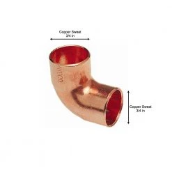 Everbilt 3/4 in. x 3/4 in. Copper Pressure 90-Degree Cup x Cup Elbow Fitting -Everbilt Store copper everbilt copper fittings c607 d4 1000