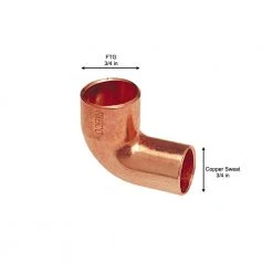 Everbilt 3/4 in. Copper Pressure 90-Degree Fitting x Cup Street Elbow -Everbilt Store copper everbilt copper fittings c6072hd34 d4 1000