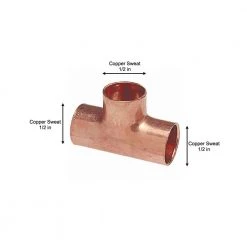 Everbilt 1/2 in. Copper All Cup Tee Fitting (10-Pack) -Everbilt Store copper everbilt copper fittings cp611hd12 d4 1000