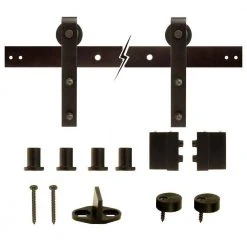 Everbilt 72 in. Dark Oil-Rubbed Bronze Strap Sliding Barn Door Track and Hardware Kit