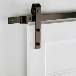 Everbilt 72 in. Dark Oil-Rubbed Bronze Strap Sliding Barn Door Track and Hardware Kit -Everbilt Store dark oil rubbed bronze everbilt barn door hardware 14445 66 1000