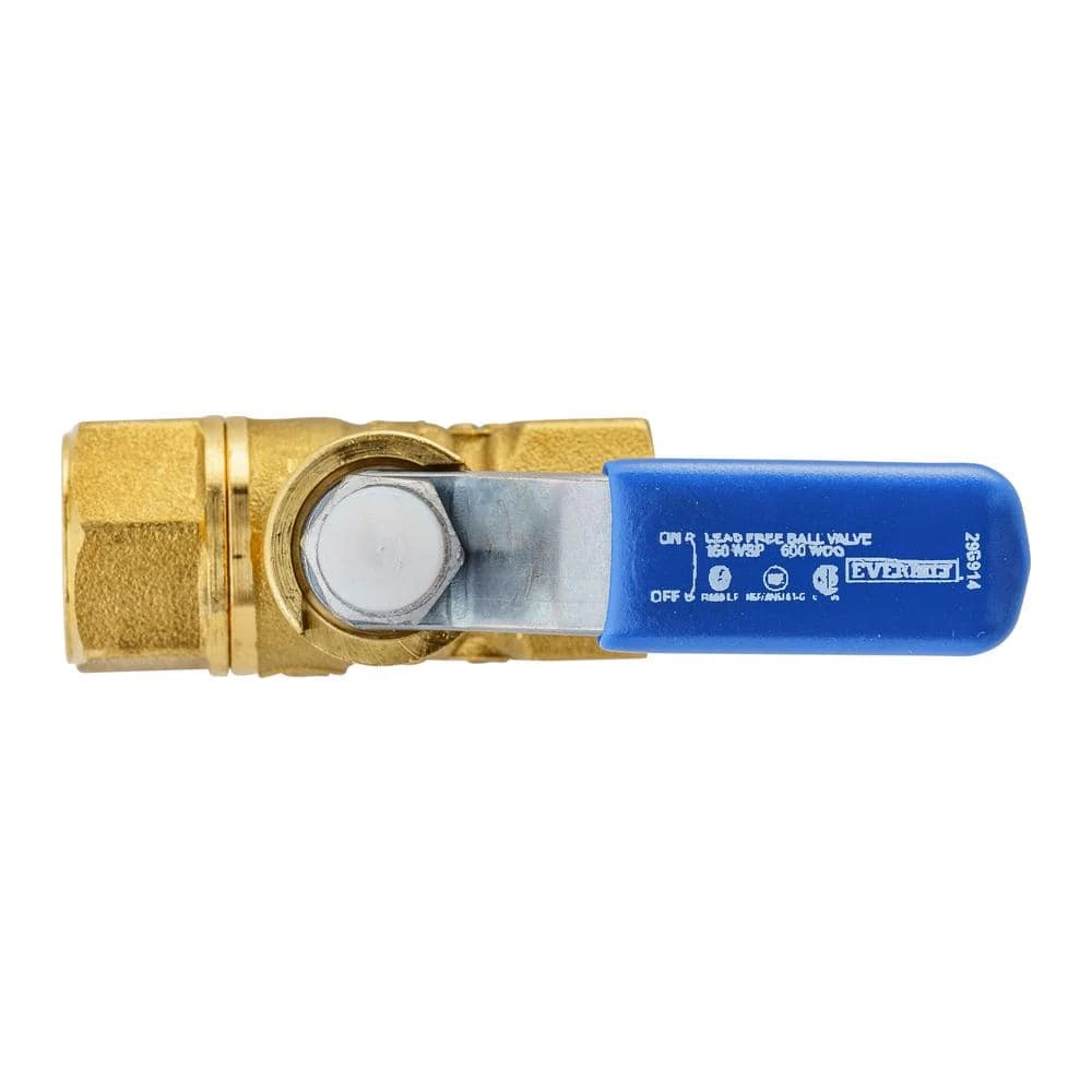 Everbilt 1/4 in. Brass FPT Full Port Threaded Ball Valve 5 Everbilt 1/4 in. Brass FPT Full Port Threaded Ball Valve - Image 5