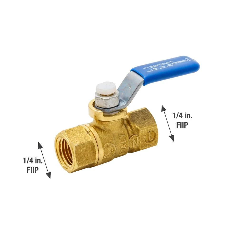Everbilt 1/4 in. Brass FPT Full Port Threaded Ball Valve 2 Everbilt 1/4 in. Brass FPT Full Port Threaded Ball Valve - Image 2
