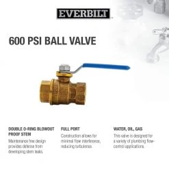 Everbilt 1/2 in. Brass FPT Full Port Threaded Ball Valve -Everbilt Store everbilt ball valves 107 403eb 31 1000