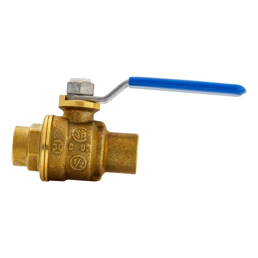Everbilt 1/2 in. Brass C x C Full Port Ball Valve 3 Everbilt 1/2 in. Brass C x C Full Port Ball Valve - Image 3