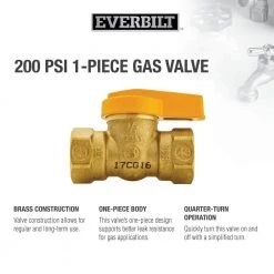 Everbilt 1/2 in. Brass Lever-Handle FPT 1-Piece Body Gas Ball Valve 13 Everbilt 1/2 in. Brass Lever-Handle FPT 1-Piece Body Gas Ball Valve -Everbilt Store everbilt ball valves 110 523eb 31 1000