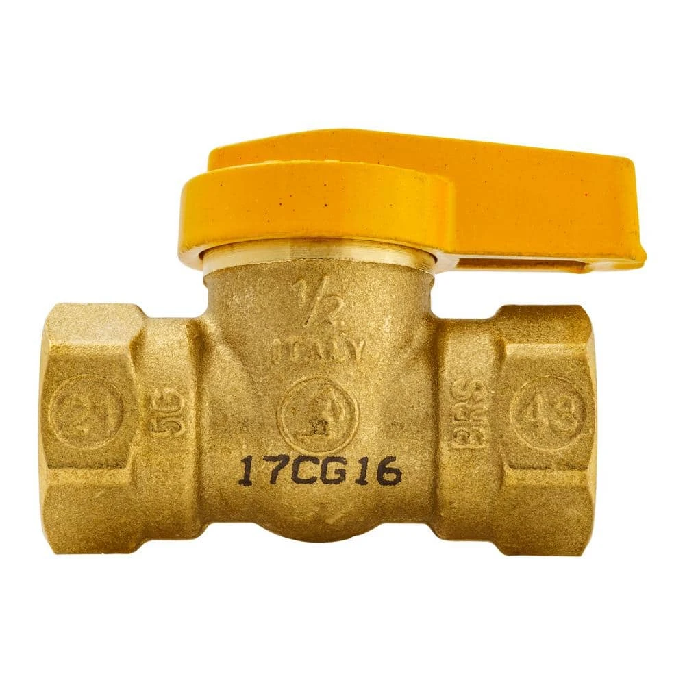 Everbilt 1/2 in. Brass Lever-Handle FPT 1-Piece Body Gas Ball Valve 3 Everbilt 1/2 in. Brass Lever-Handle FPT 1-Piece Body Gas Ball Valve - Image 3