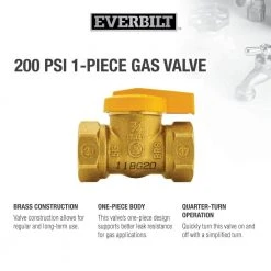Everbilt 3/4 in. Brass FPT 1-Piece Gas Valve 13 Everbilt 3/4 in. Brass FPT 1-Piece Gas Valve -Everbilt Store everbilt ball valves 110 524eb 31 1000