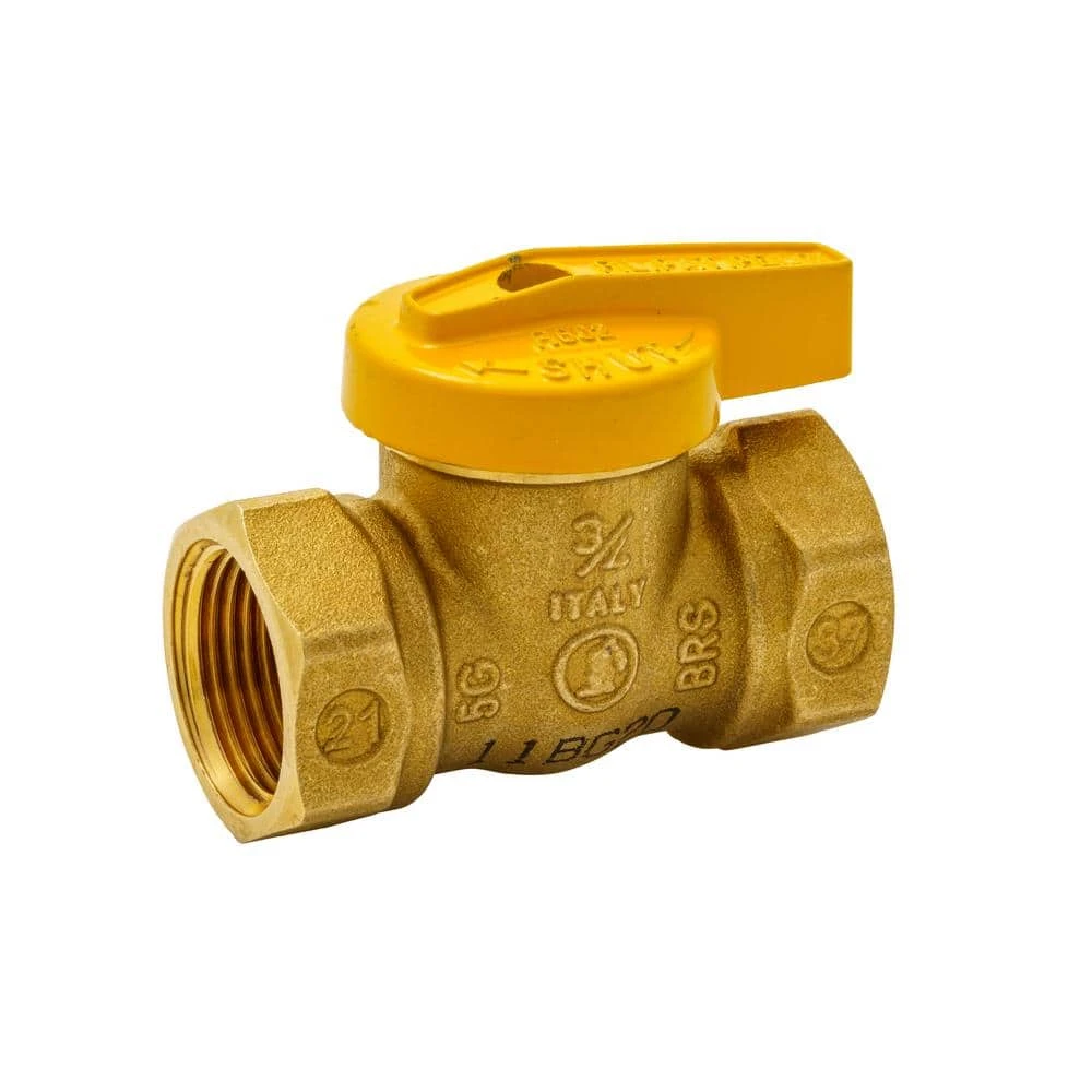 Everbilt 3/4 in. Brass FPT 1-Piece Gas Valve 1 Everbilt 3/4 in. Brass FPT 1-Piece Gas Valve