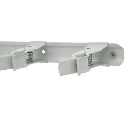 Everbilt 17 in. Wall-Mounted White Steel Spring Grip Clip Adjustable Storage Bar -Everbilt Store everbilt broom holders 01147 40 1000