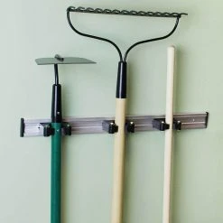 Everbilt 20 in. Adjustable Storage Wall Mount Tool Bar with 3 Rubber Grip Hooks in Black 8 Everbilt 20 in. Adjustable Storage Wall Mount Tool Bar with 3 Rubber Grip Hooks in Black -Everbilt Store everbilt broom holders 24225 4f 1000