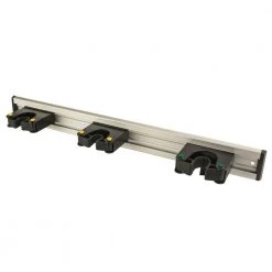 Everbilt 20 in. Adjustable Storage Wall Mount Tool Bar with 3 Rubber Grip Hooks in Black