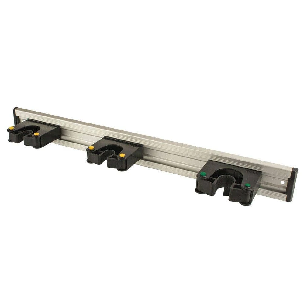 Everbilt 20 in. Adjustable Storage Wall Mount Tool Bar with 3 Rubber Grip Hooks in Black 1 Everbilt 20 in. Adjustable Storage Wall Mount Tool Bar with 3 Rubber Grip Hooks in Black