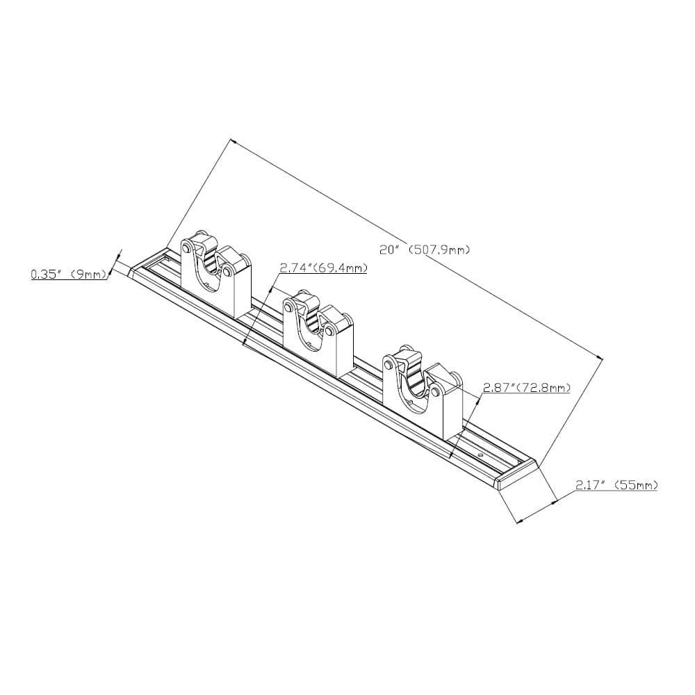 Everbilt 20 in. Adjustable Storage Wall Mount Tool Bar with 3 Rubber Grip Hooks in Black 2 Everbilt 20 in. Adjustable Storage Wall Mount Tool Bar with 3 Rubber Grip Hooks in Black - Image 2