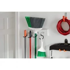 Everbilt White Board Wall-Mounted Garage Storage Tool Holder Organizer with Black S-Hooks 11 Everbilt White Board Wall-Mounted Garage Storage Tool Holder Organizer with Black S-Hooks -Everbilt Store everbilt broom holders 69657 31 1000