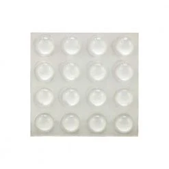 Everbilt 3/8 in. Clear Soft Rubber Like Plastic Self-Adhesive Round Bumpers (16-Pack)