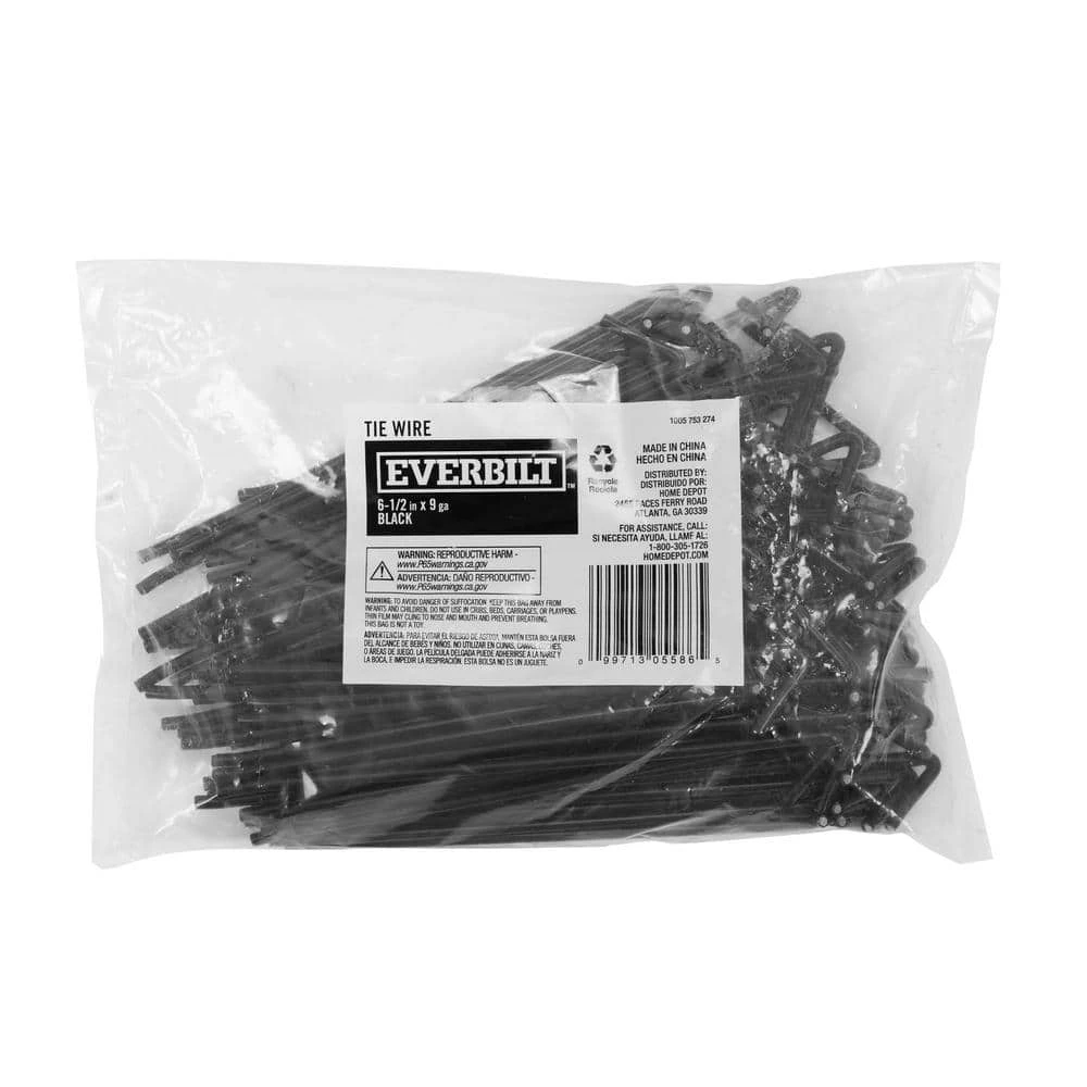 Everbilt 6-1/2 in. 9-Gauge Chain Link Tie hook Black (100-Pieces) 4 Everbilt 6-1/2 in. 9-Gauge Chain Link Tie hook Black (100-Pieces) - Image 4