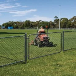 Everbilt 6 ft. W x 4 ft. H Metal Expandable Galvanized Chain Link Fence Gate Kit (Actual Gate Width: 26 in. to 68 in.) -Everbilt Store everbilt chain link fence gates 3283adj48eb fa 1000