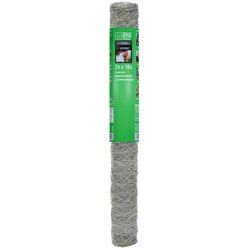 Everbilt 1 in. x 2 ft. x 10 ft. Poultry Netting 2 Everbilt 1 in. x 2 ft. x 10 ft. Poultry Netting - Image 2