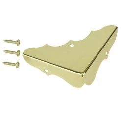 Everbilt 5/8 in. x 1-3/4 in. Bright Brass Decorative Corners